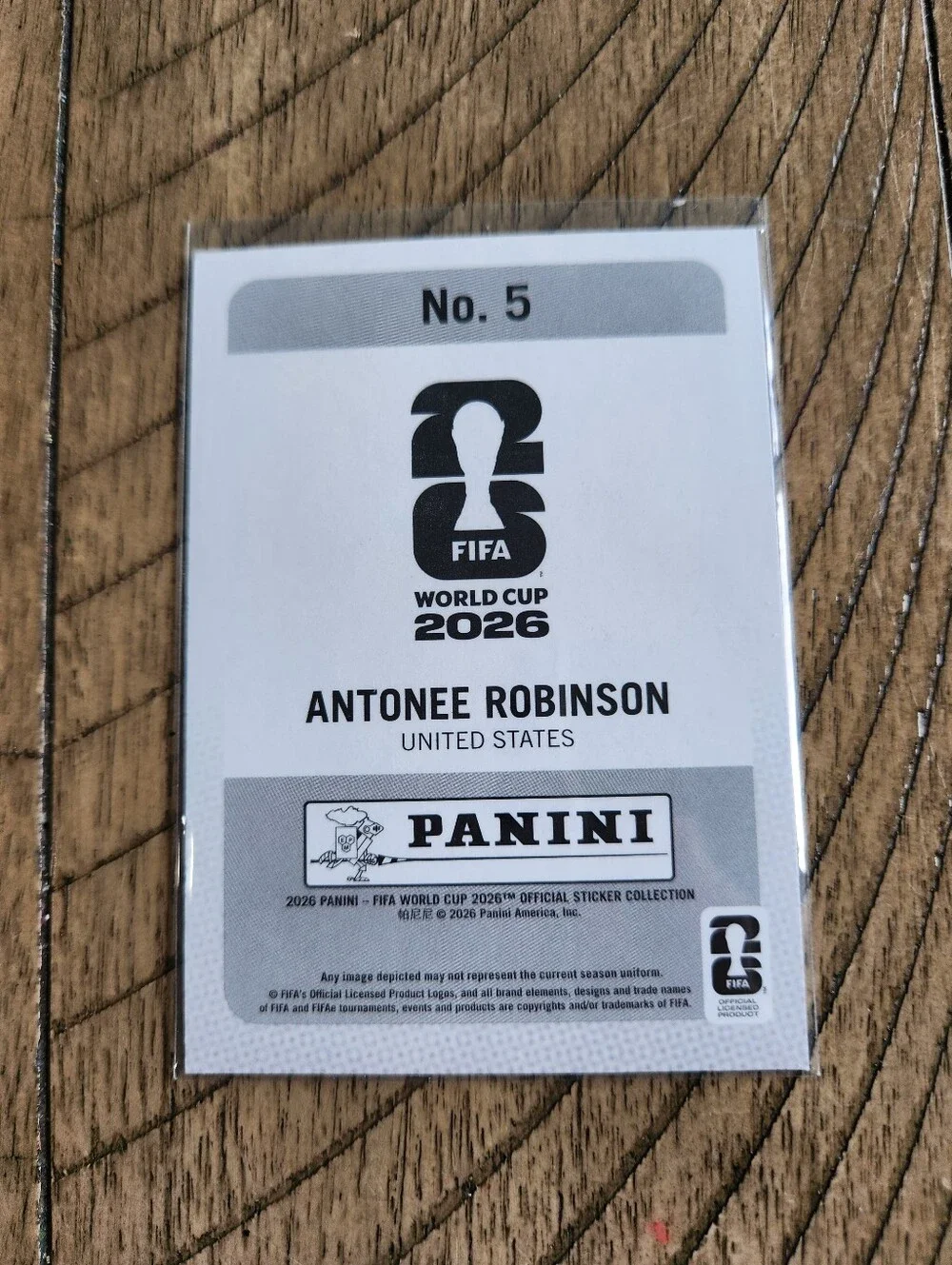 Panini FIFA World Cup 2026 Exclusive Trading Card #5 Antonee Robinson Portrait